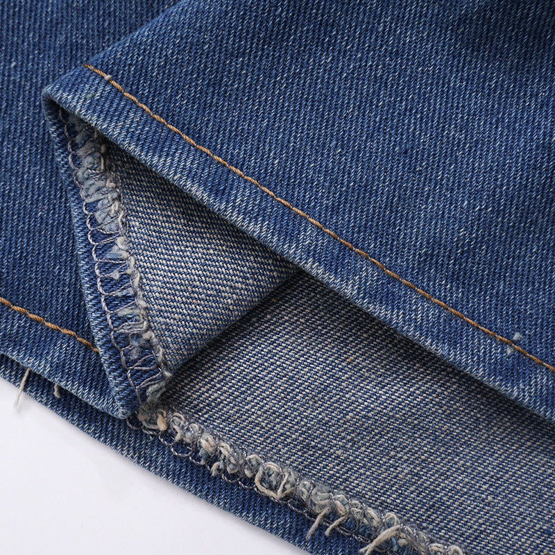 Denim Flower Collar Top With A Bra For Women