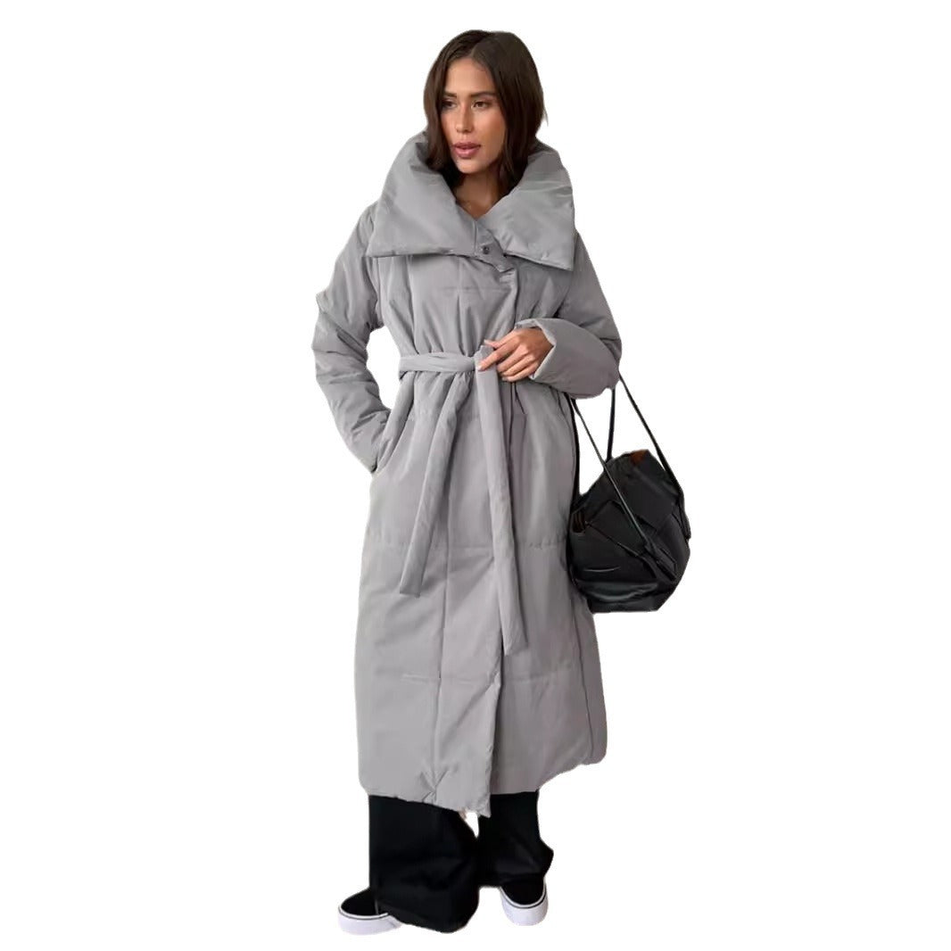 Warm Long Stand-up Collar Cotton Coat Jacket