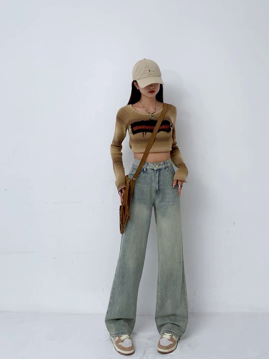 Damen Light Blue Jeans mit hoher Taille