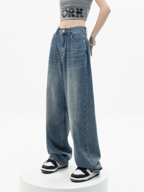 Damen Retro blue Baggy Jeans