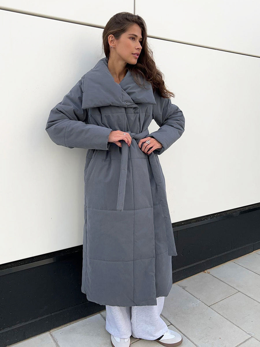 Warm Long Stand-up Collar Cotton Coat Jacket