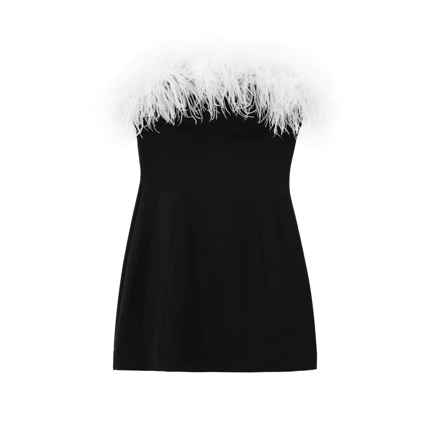 Elastic Hot Girl Feather Decoration Dress