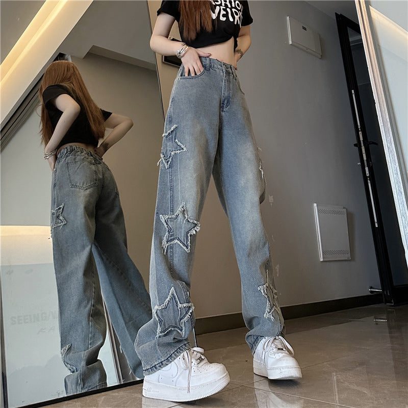 Damen Loose Straight-leg Jeans