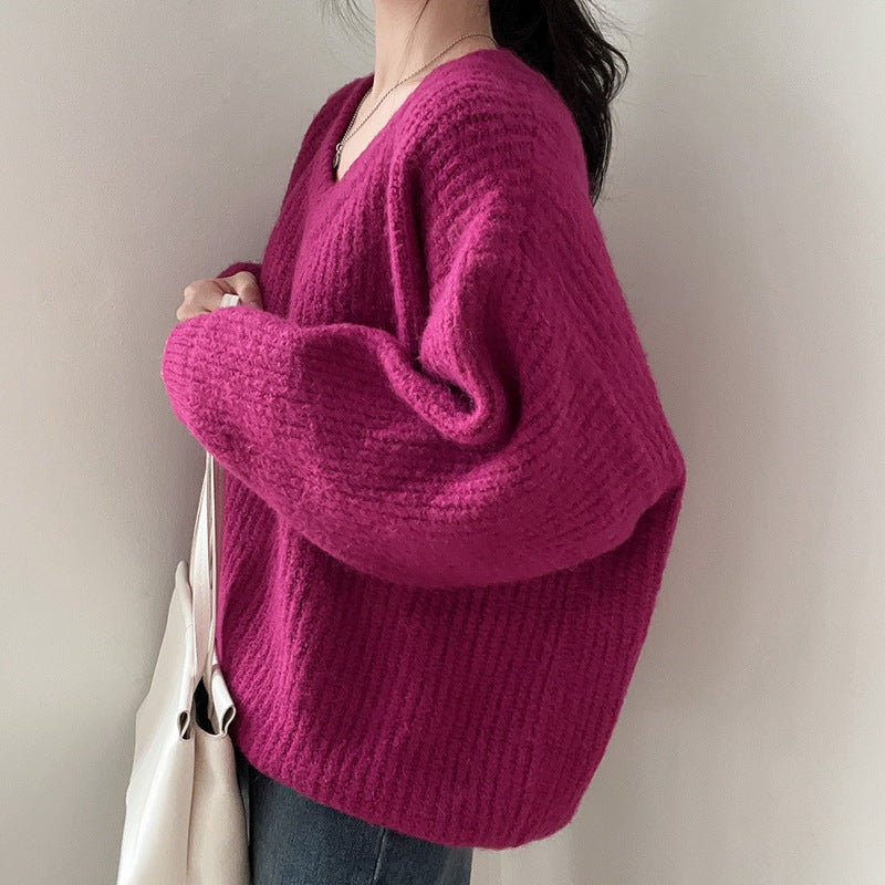 Long-sleeved Knitted Top For Women
