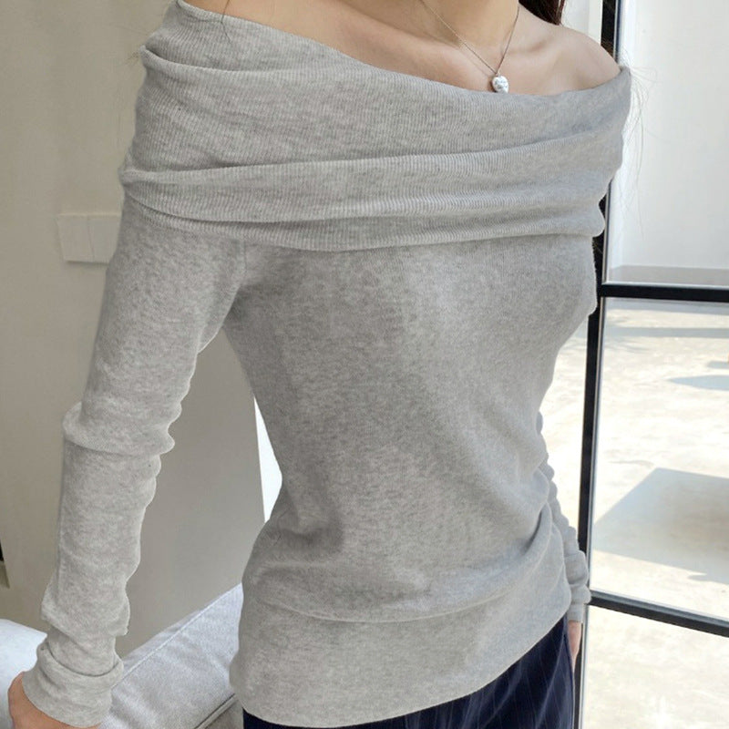 Solid Color Simple Knitting Top For Women