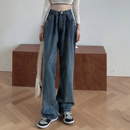 Damen Vintage Straight-leg Jeans