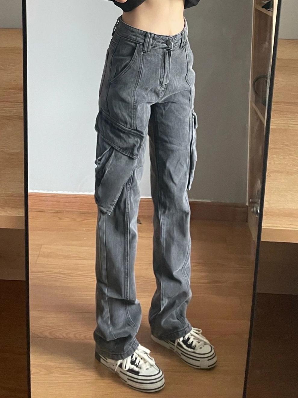 Damen Retro Cargo Jeans