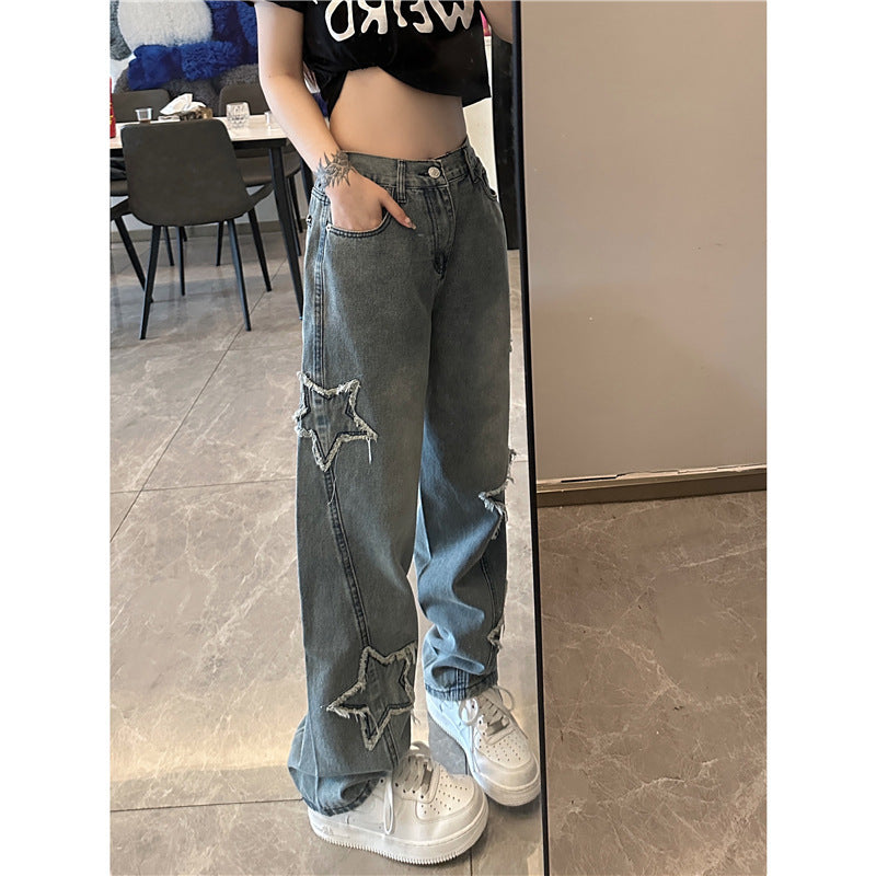 Damen Loose Straight-leg Jeans