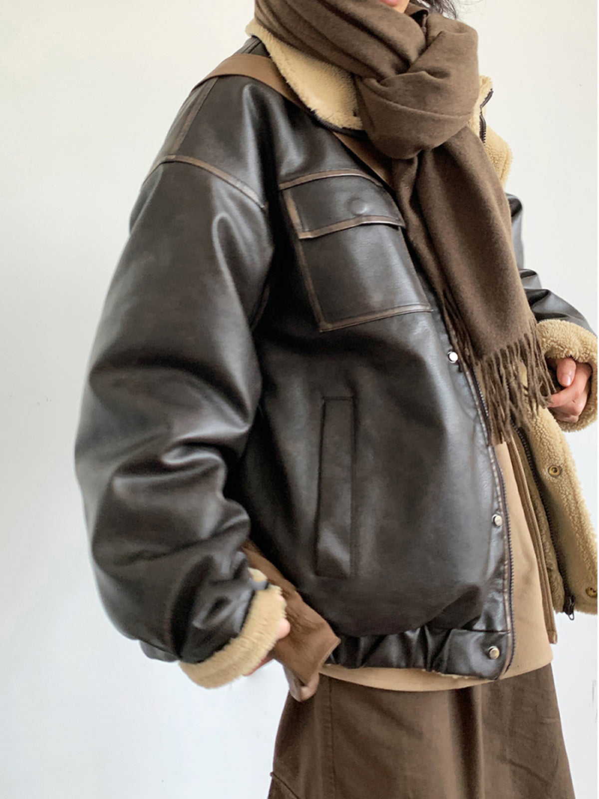 Retro Coat Loose Leather Jacket