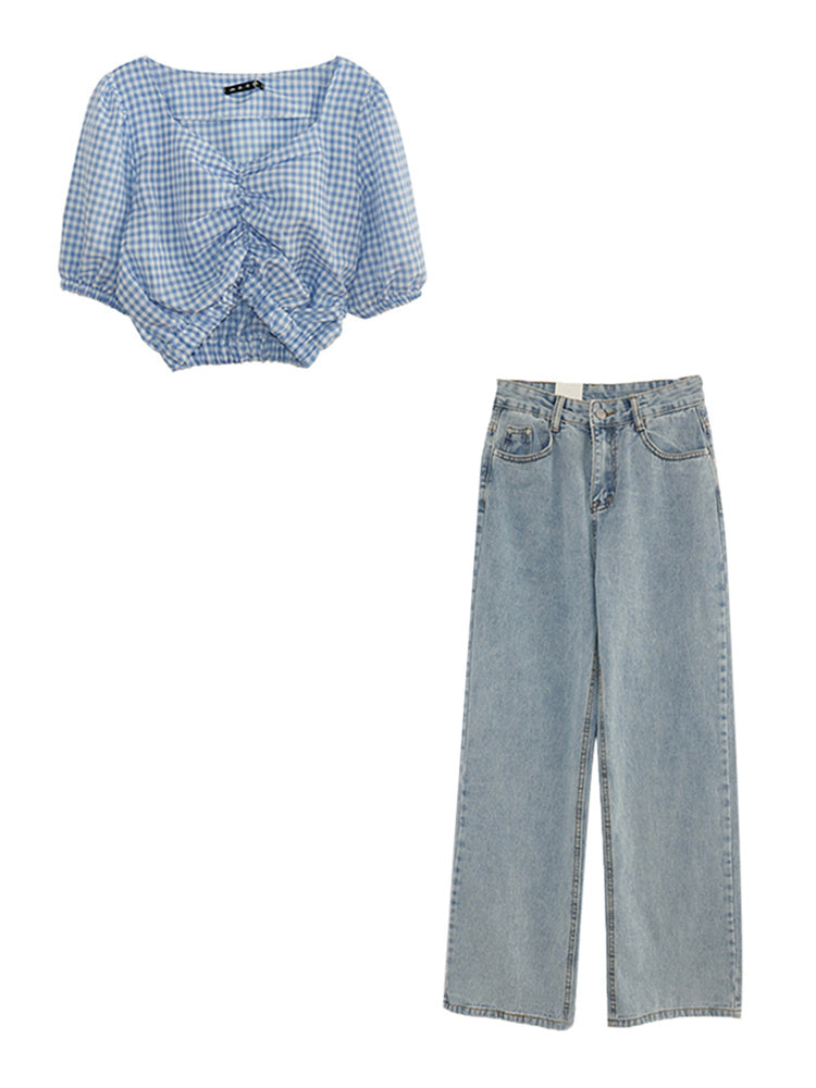 Damen Straight slim wide-leg Jeans