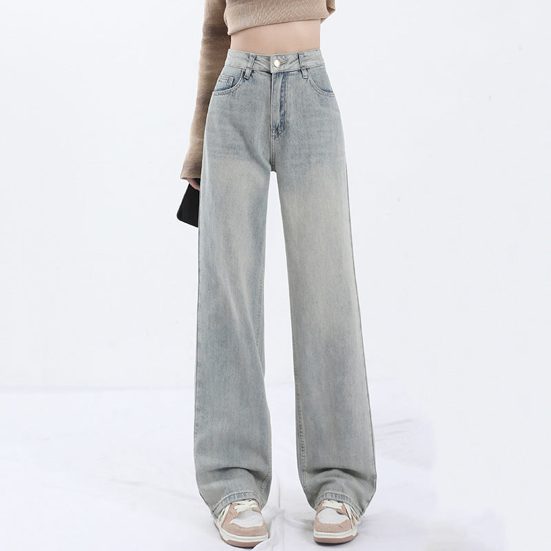 Damen Light Blue Jeans mit hoher Taille