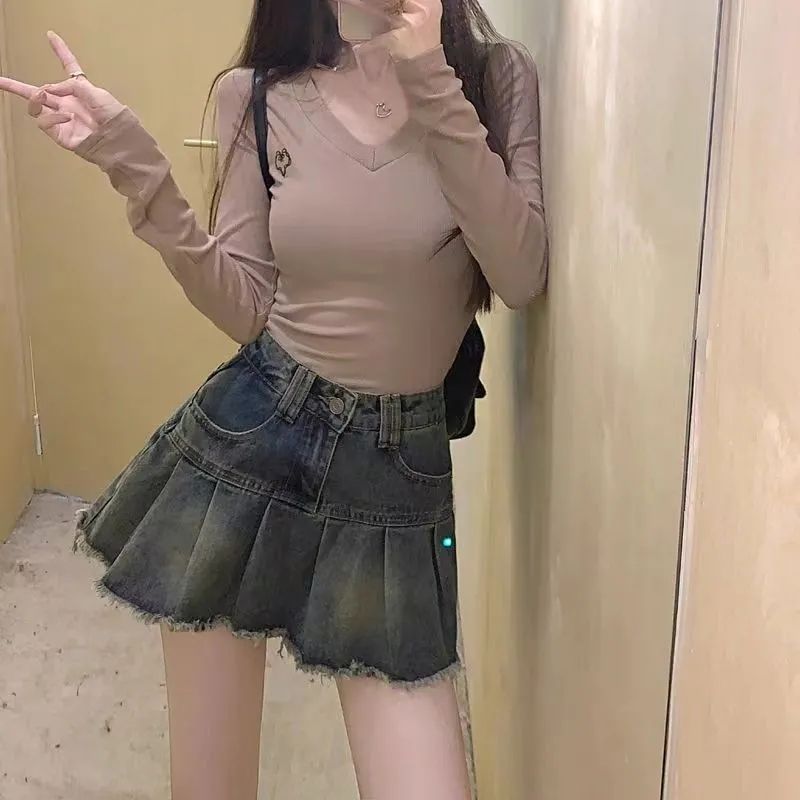American Retro Pleated Skirt