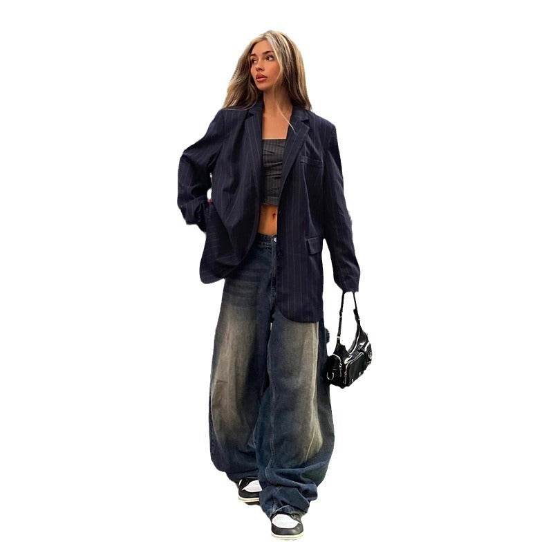 High Waist Loose Straight Street Jeans