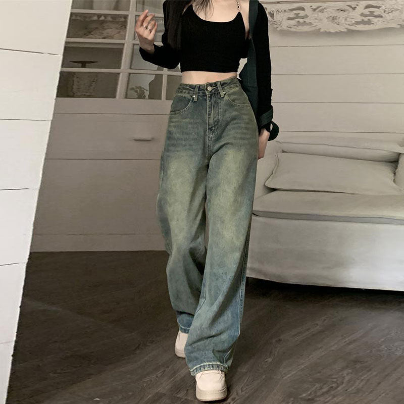 Damen Lässige Retro Jeans