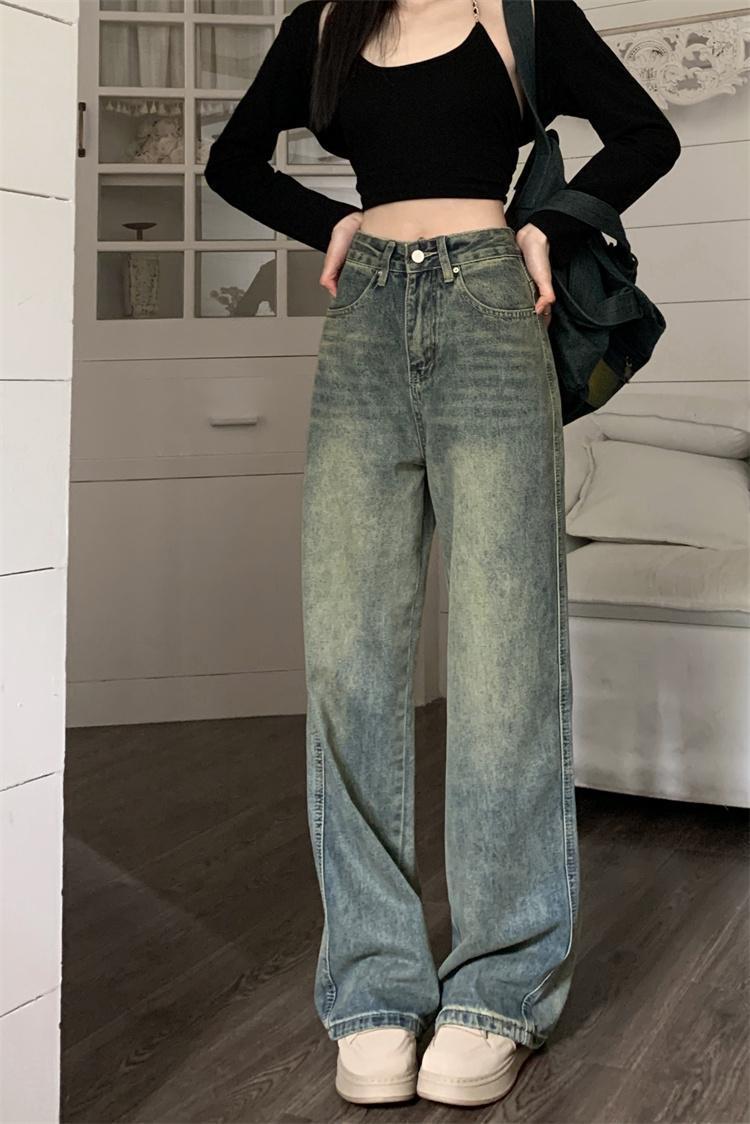 Damen Lässige Retro Jeans