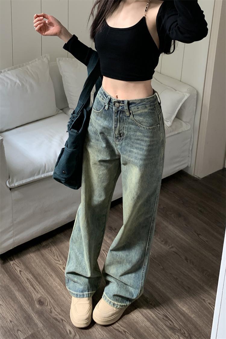 Damen Lässige Retro Jeans