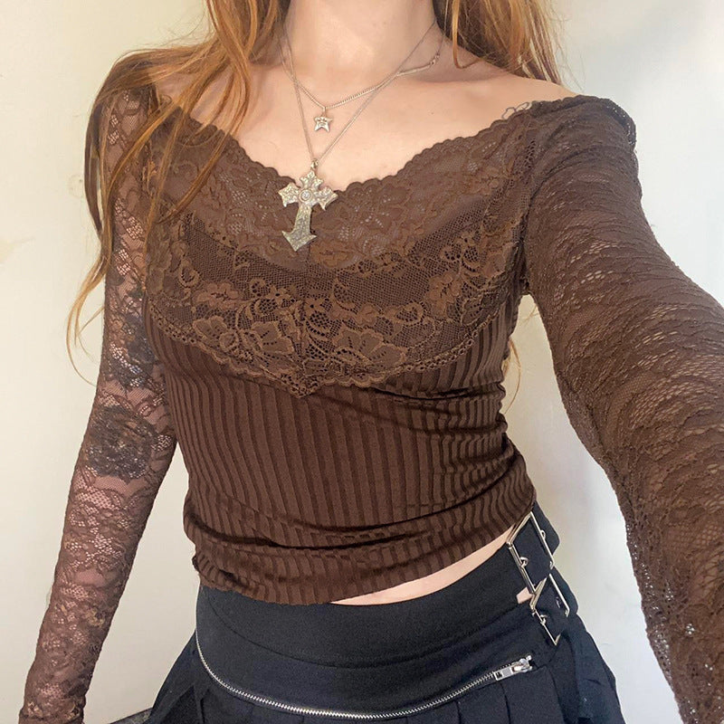 V-neck Lace Top For Women