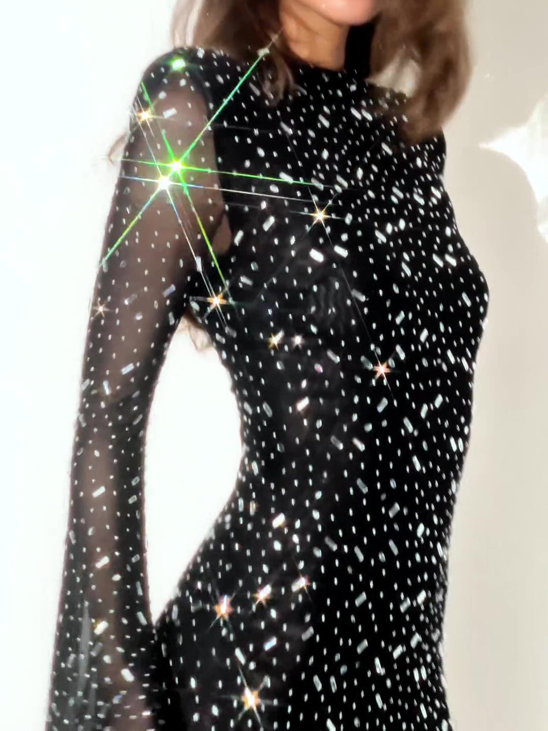 Black Long Sleeve Slim Fit Dress