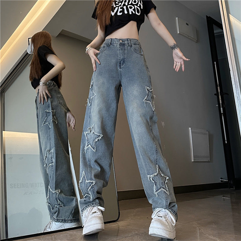 Damen Loose Straight-leg Jeans