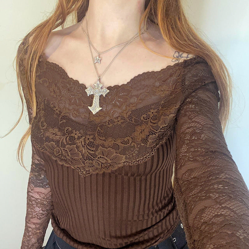 V-neck Lace Top For Women