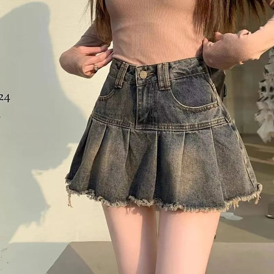 American Retro Pleated Skirt
