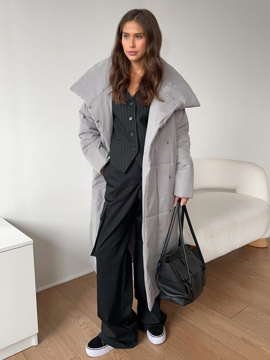 Warm Long Stand-up Collar Cotton Coat Jacket