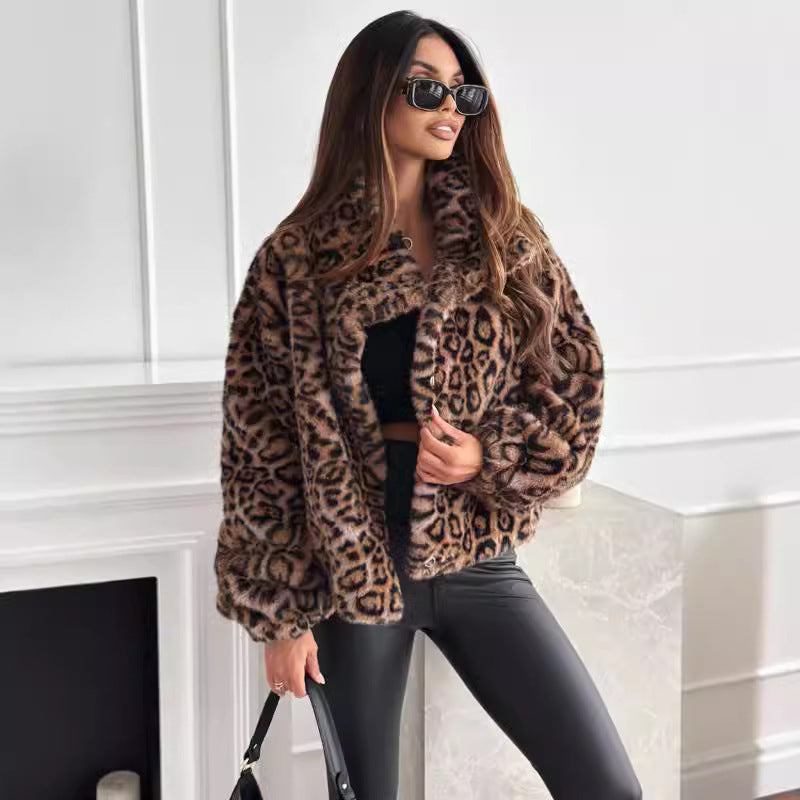 Fashion leopard print short coat