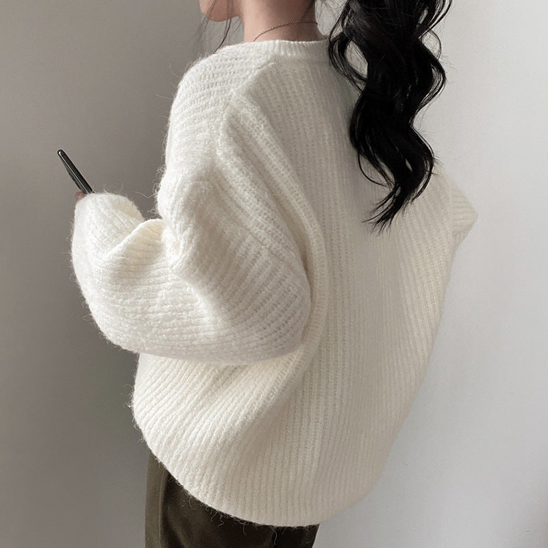 Long-sleeved Knitted Top For Women