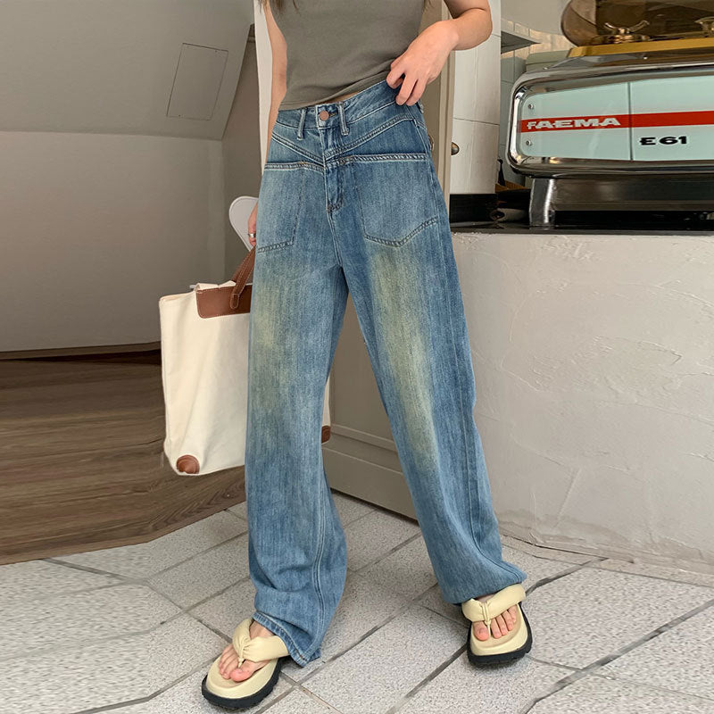 Damen Loose Retro blue Jeans