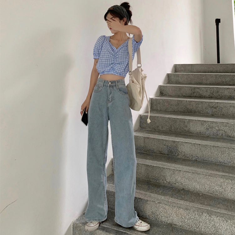 Damen Straight slim wide-leg Jeans