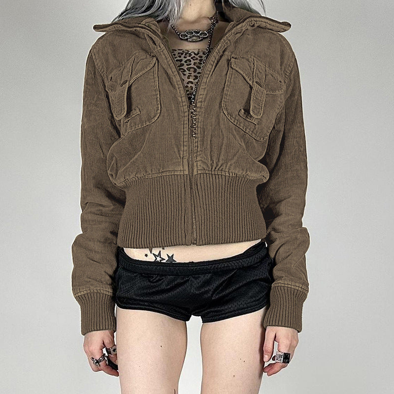 Damen Brown Y2k Style Jacket