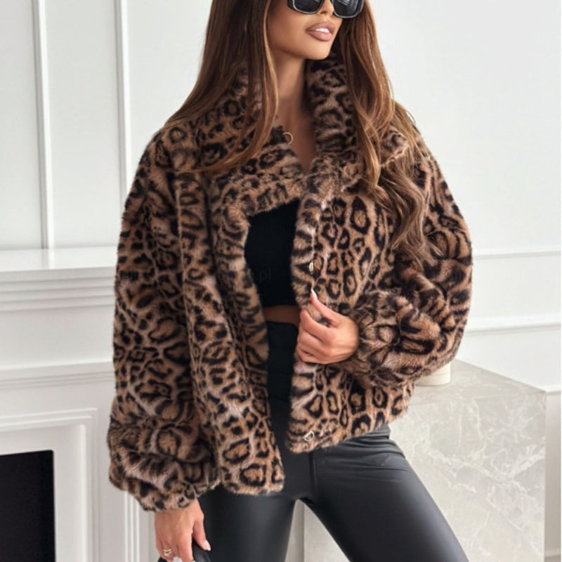 Fashion leopard print short coat