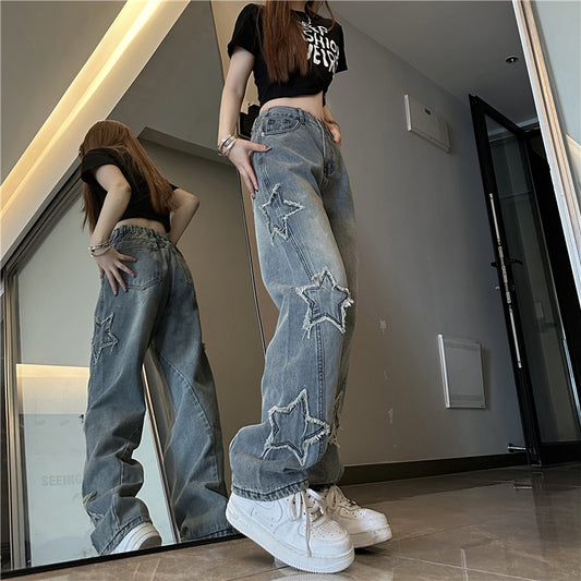 Damen Loose Straight-leg Jeans