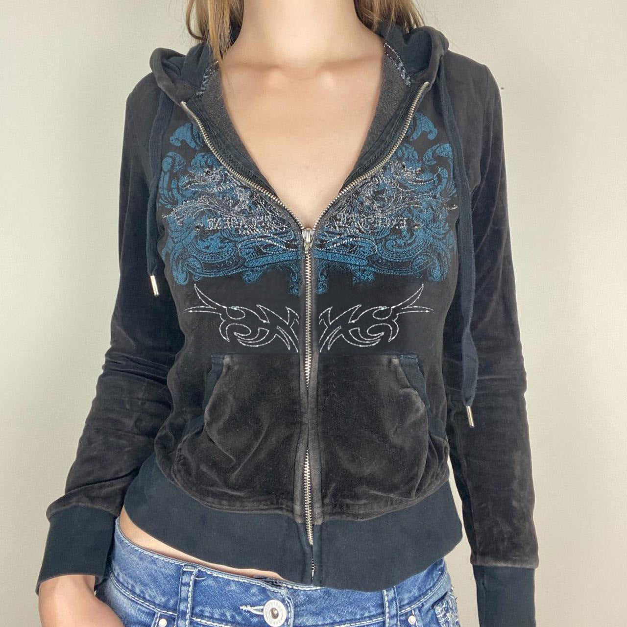 Hot Drill Zipper Hoodie