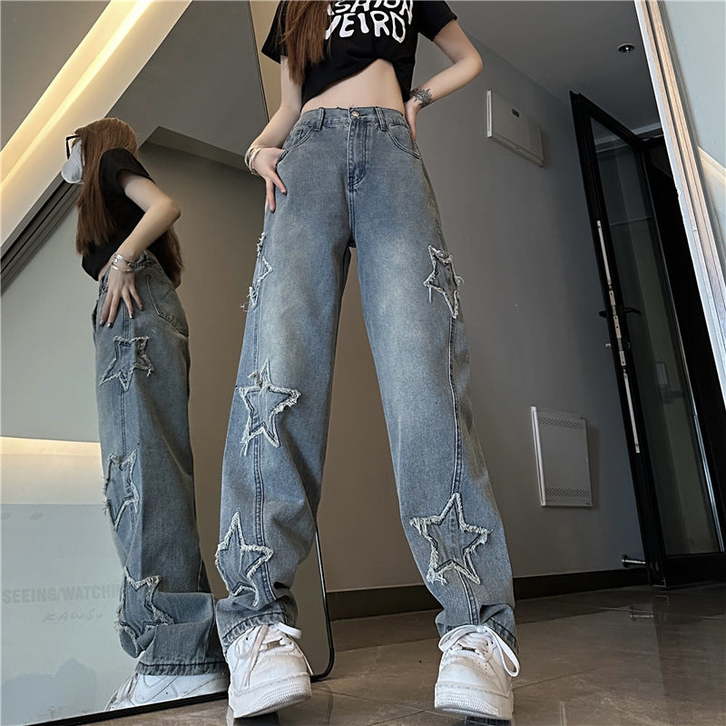 Damen Loose Straight-leg Jeans