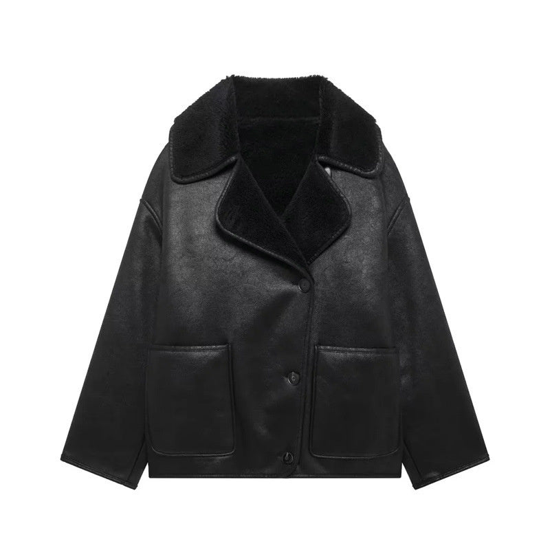 Retro Black Coat for women's