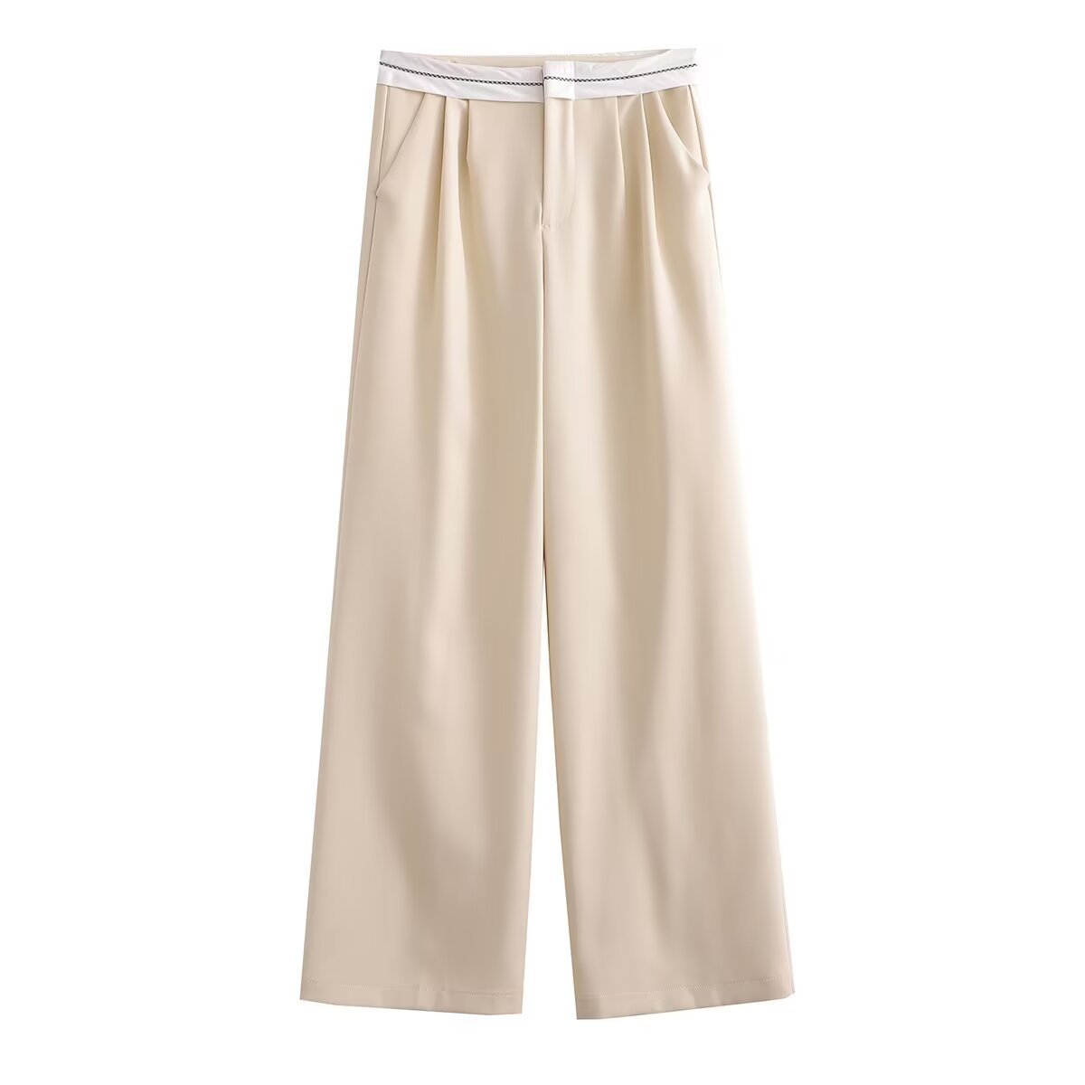 Contrast Color Casual Trousers