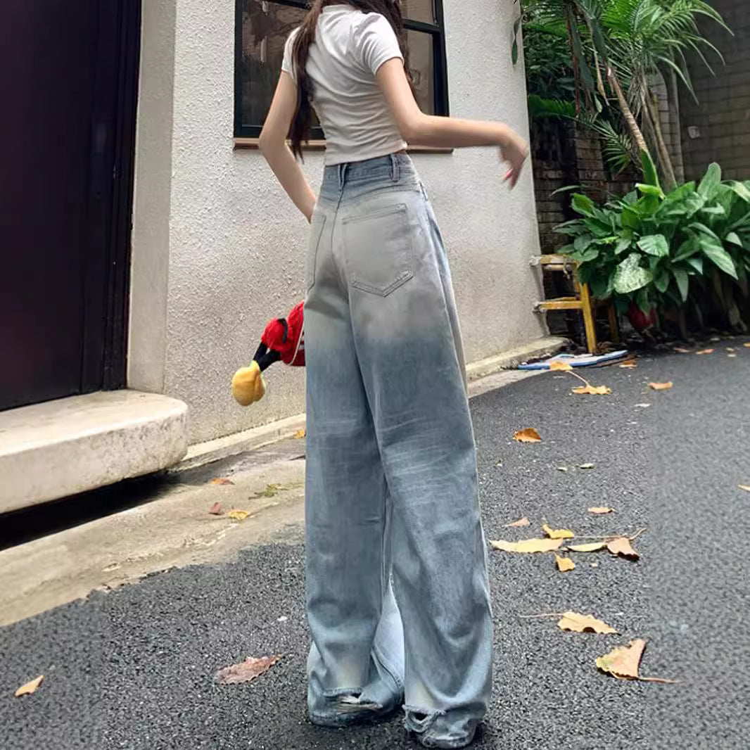 American Retro Wide Leg Jeans Loose