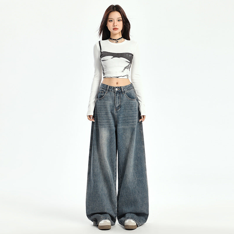 American Retro Loose Wide-leg Jeans