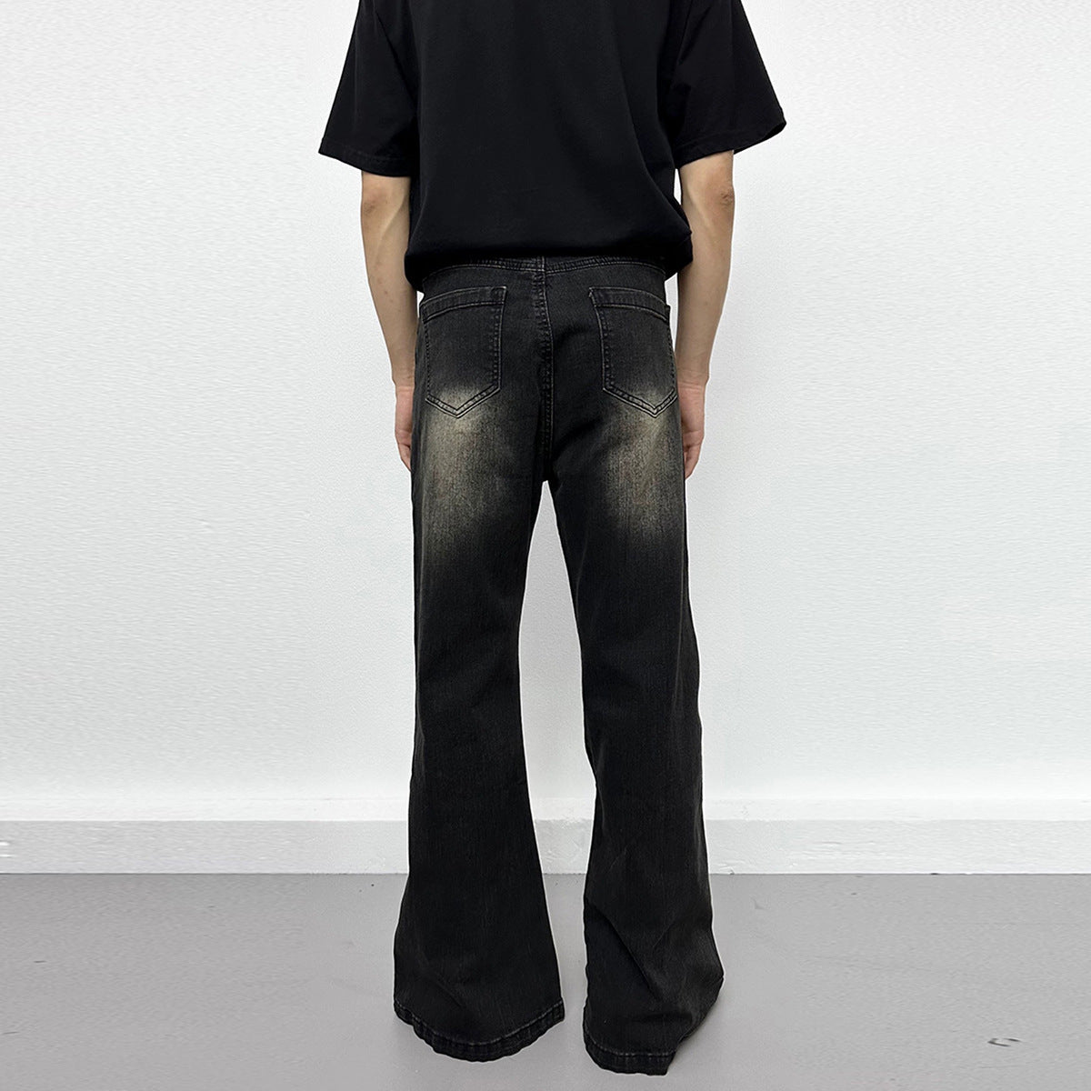 Washed Pleated Split Skinny Jeans
