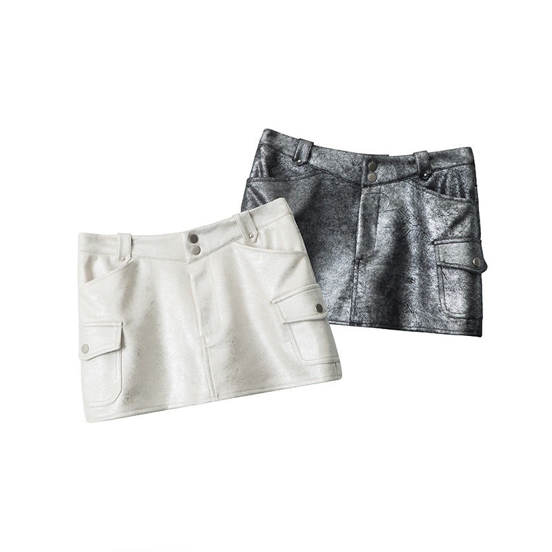 Versatile New High Waist Sheath Leather Skirt