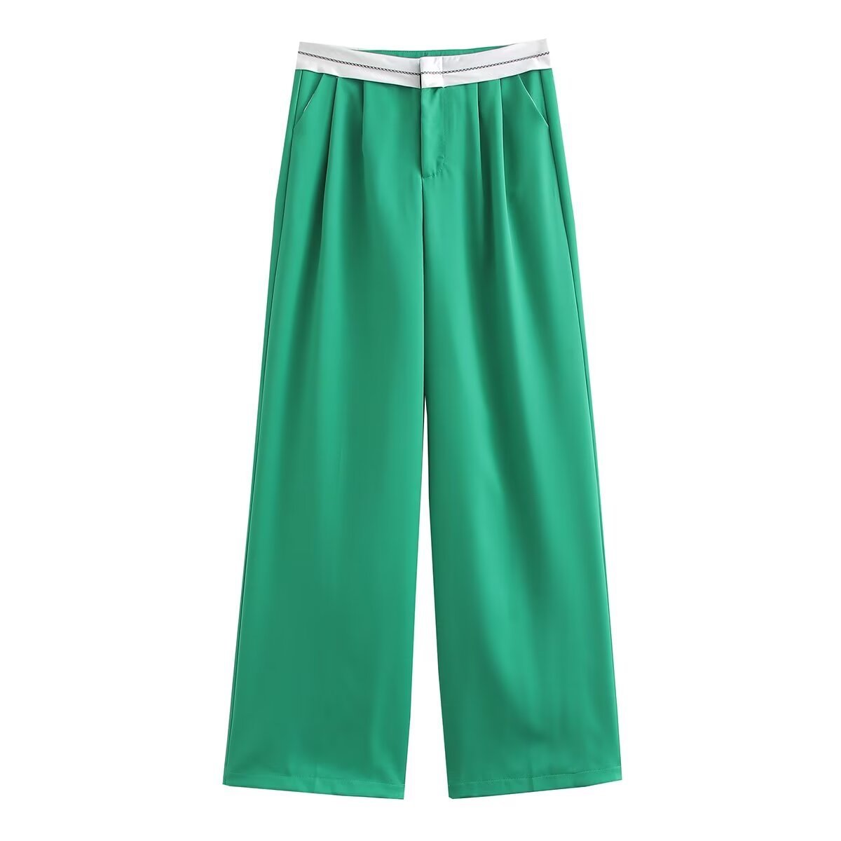 Contrast Color Casual Trousers