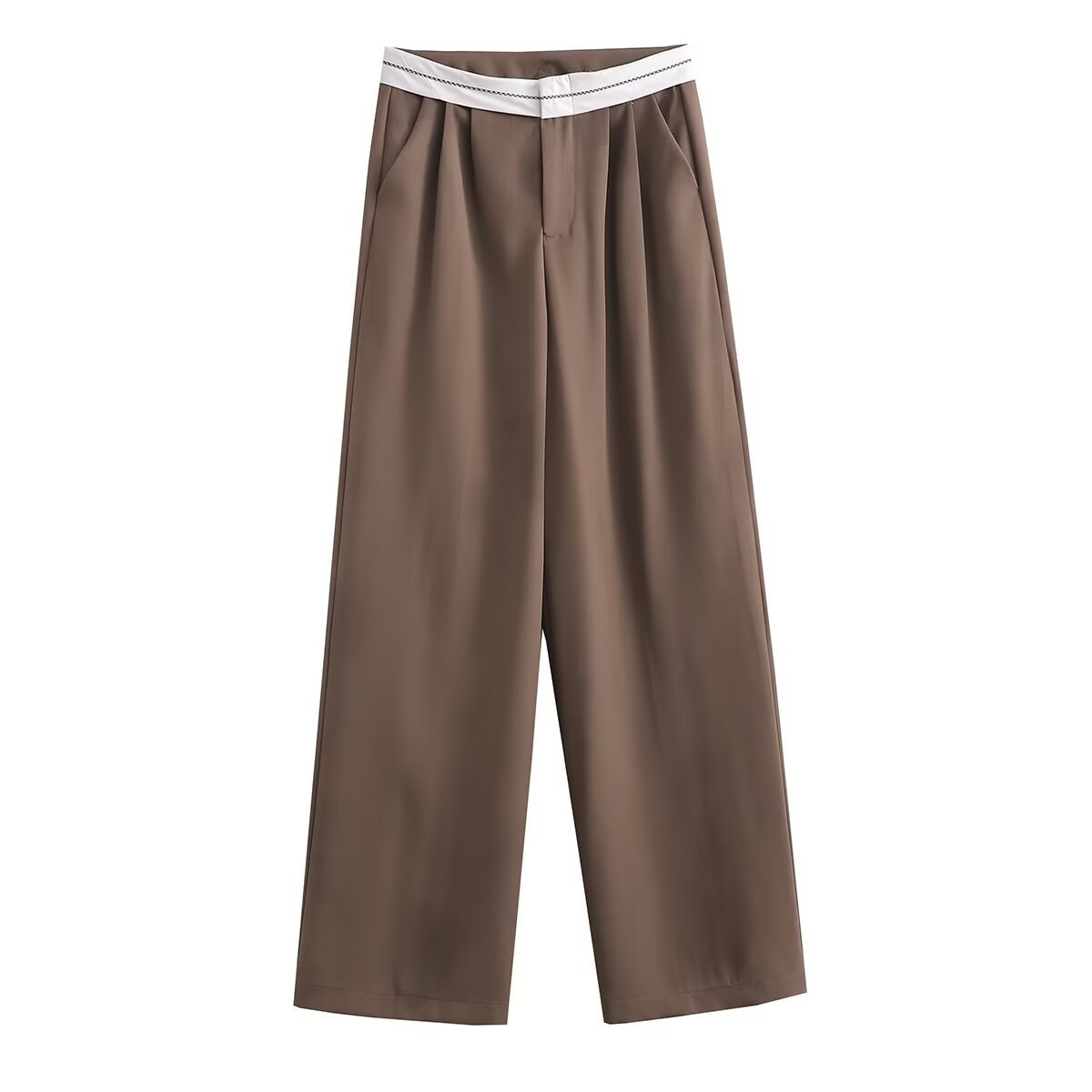 Contrast Color Casual Trousers