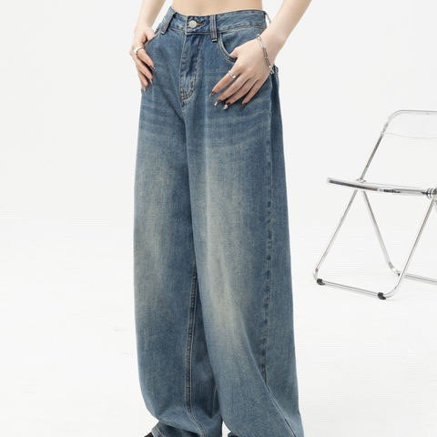 Damen Retro blue Baggy Jeans