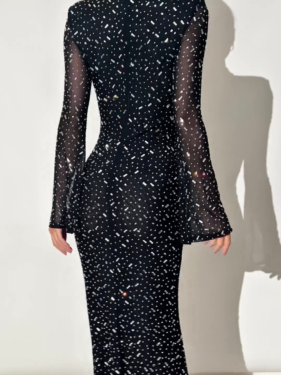 Black Long Sleeve Slim Fit Dress