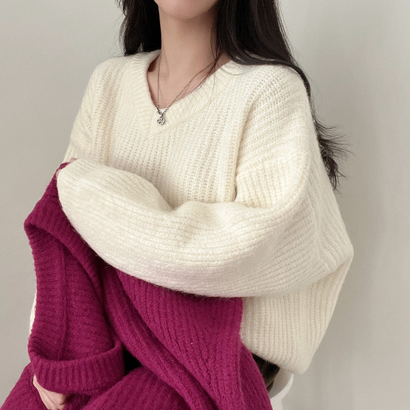 Long-sleeved Knitted Top For Women