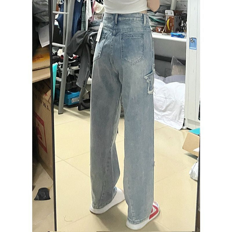 Damen Loose Straight-leg Jeans
