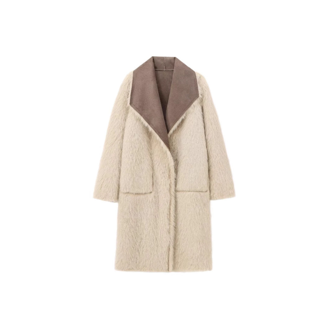 Fashion Long Turn-down Collar Coat
