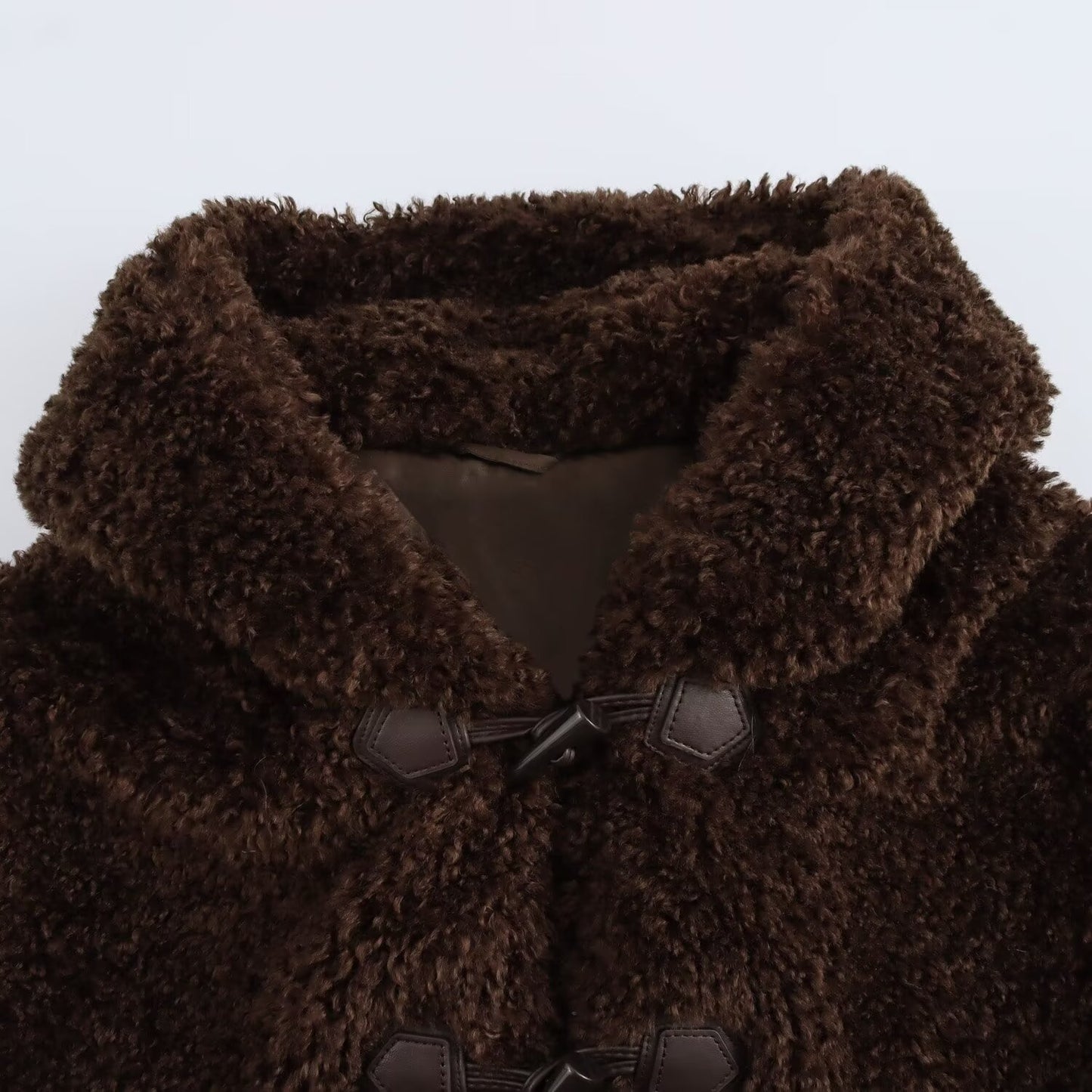 Damen String Button Faux Jacket