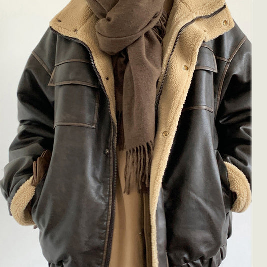 Retro Coat Loose Leather Jacket